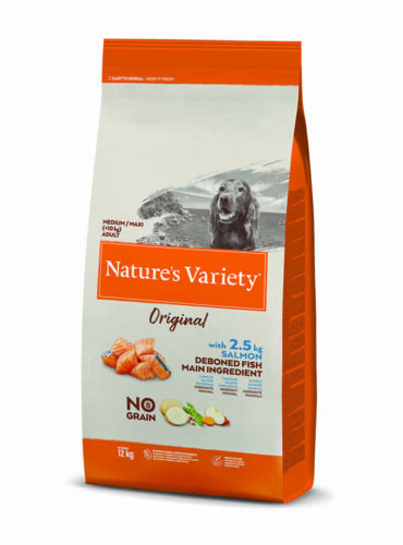 N.v Dog No Graın Medıum/maxı Adult Salmon 12kg - NATURES VARIETY -