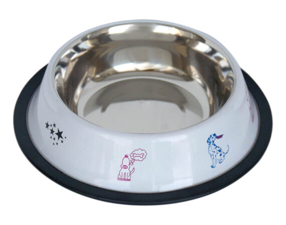 Tommy Köpek Çelik Mama Kabı Beyaz- 16 Oz - TOMMY -