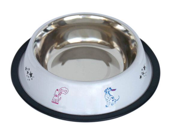 Tommy Köpek Çelik Mama Kabı Beyaz- 32 Oz - TOMMY -