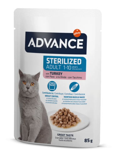 Advance Cat Sterılızed Turkey Wet Pouch 12x85gr - ADVANCE -