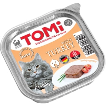 Tomi Kedi Hindili Alüminyum Yaş Mama 100gr (pate) - TOMİ -